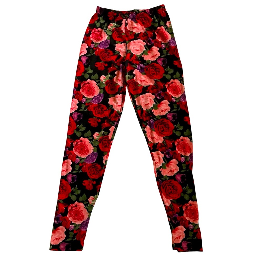 Women’s Red Floral Print Leggings